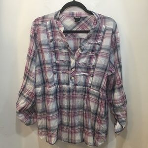 torrid Plaid Challis Babydoll Top